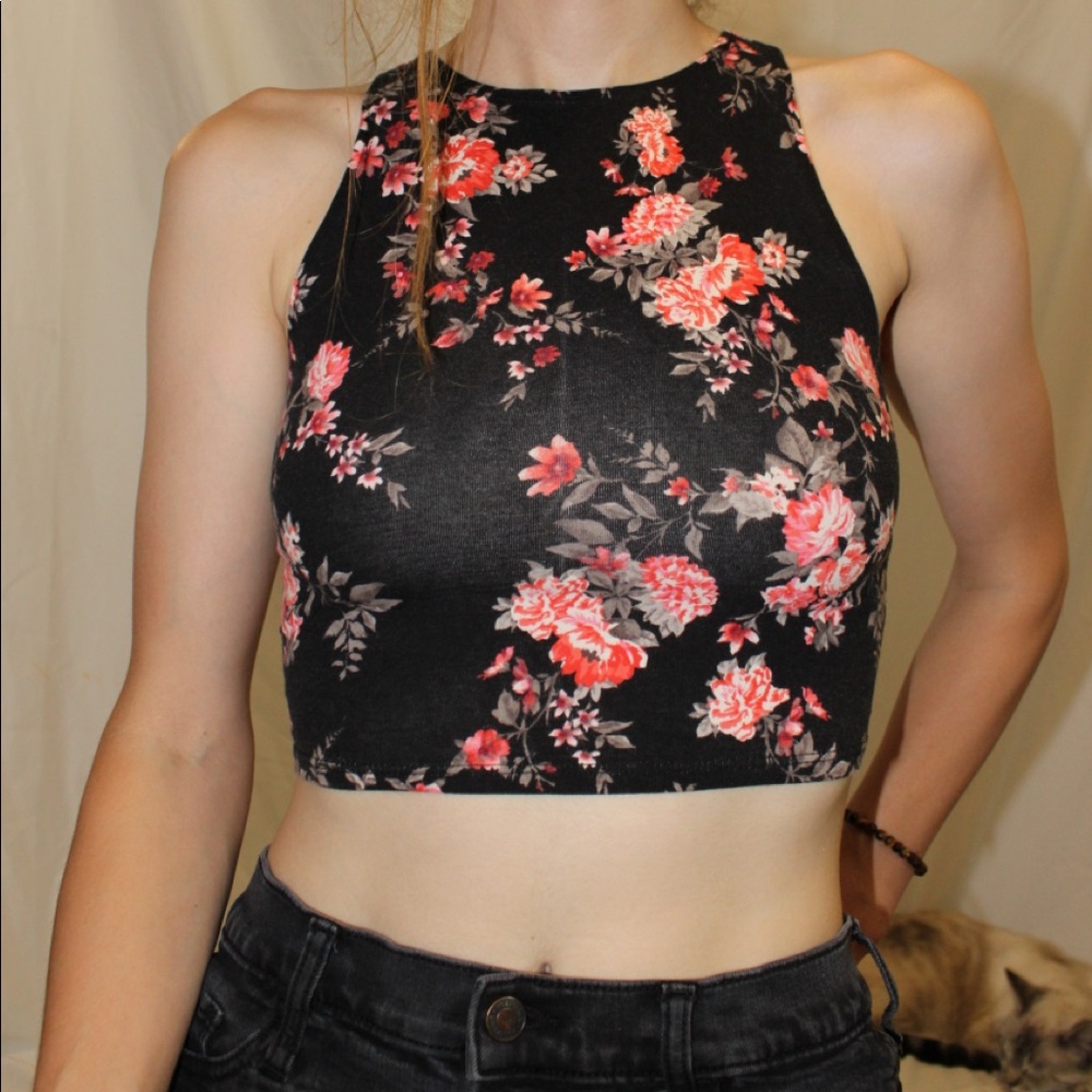 Forever 21 Floral Crop Top Size Small